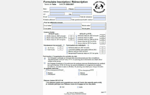 Formulaire d'inscription 2026-2027