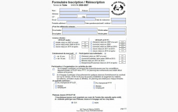 Formulaire d'inscription 2026-2027